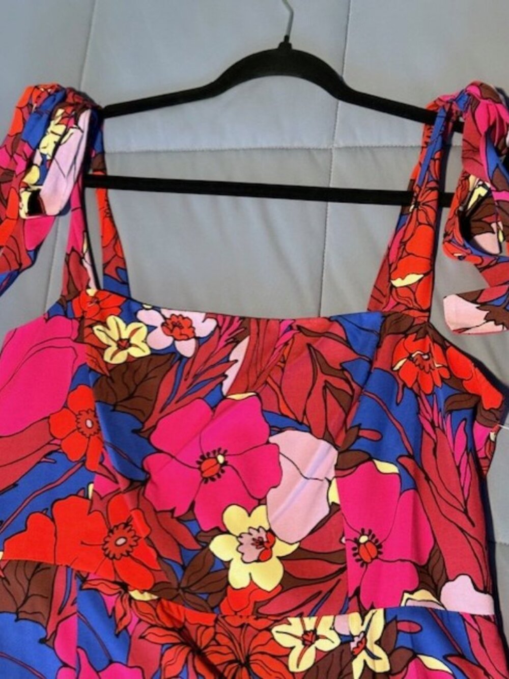 Adrianna by Adrianna Papell Women's Purple Floral Tie-Shoulder Dress Size 16 NWT - Picture 10 of 16